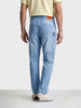 Men's Blue Relaxed Fit Solid Utility Jeans
