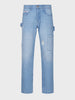 Men's Blue Relaxed Fit Solid Utility Jeans