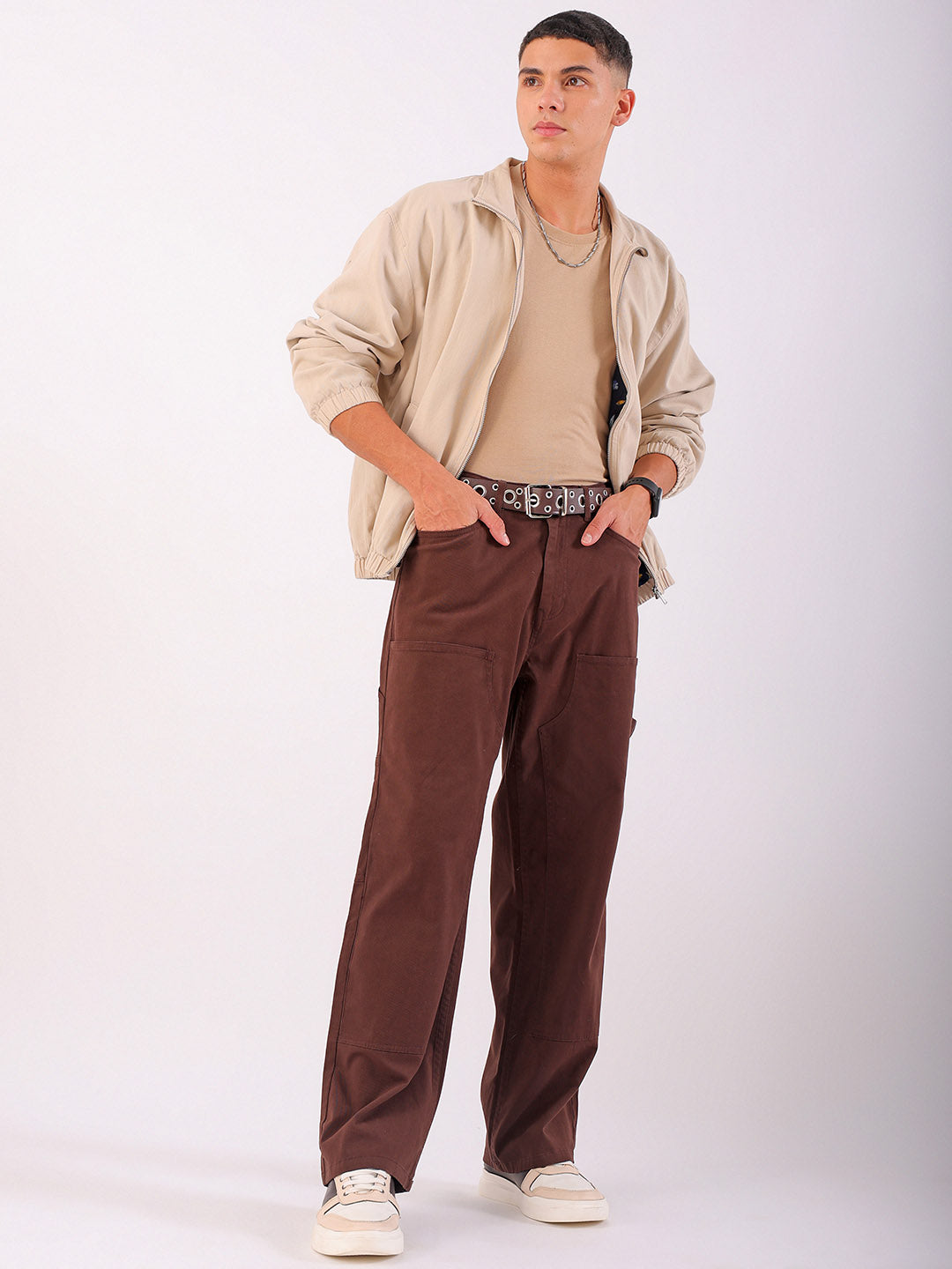 Shop Men's Solid Relaxed Fit Carpenter Cargo Online.