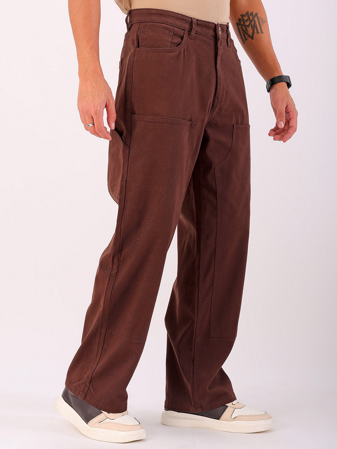 Shop Men's Solid Relaxed Fit Carpenter Cargo Online.