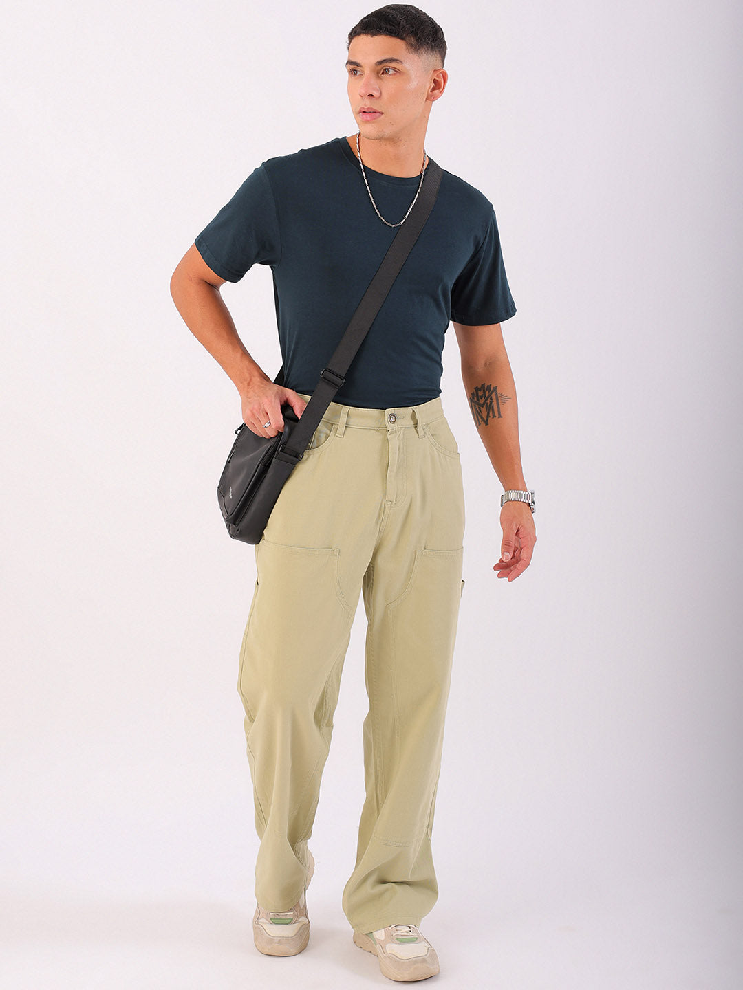 Shop Men's Solid Relaxed Fit Carpenter Cargo Online.