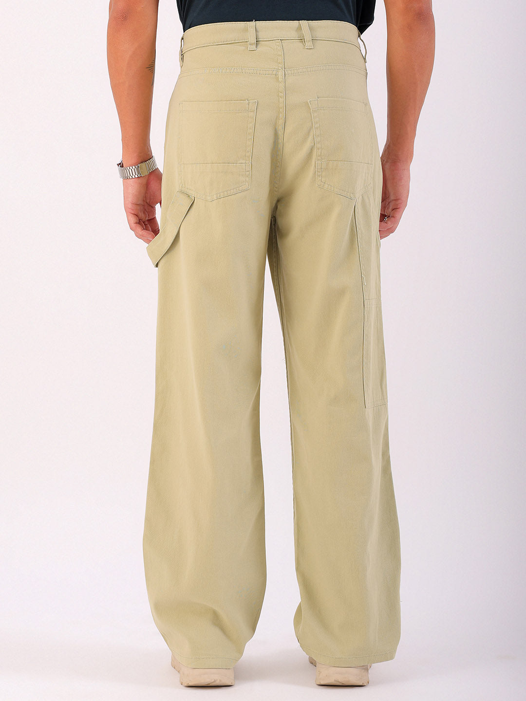 Shop Men's Solid Relaxed Fit Carpenter Cargo Online.