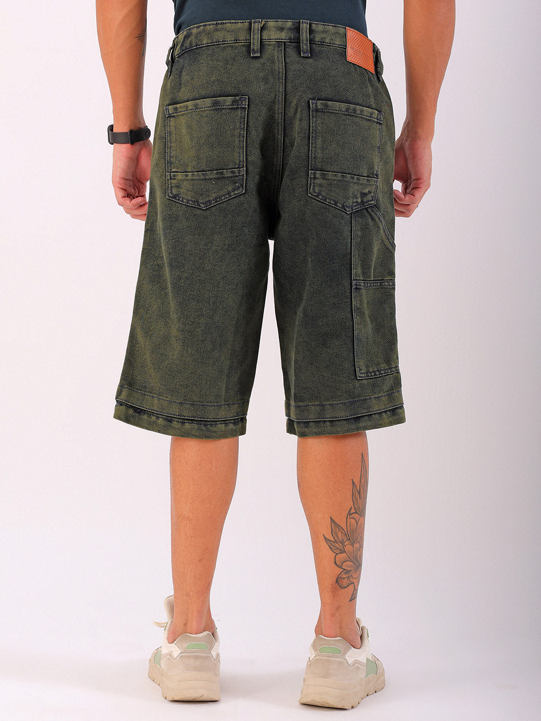 Shop Men's Solid Relaxed Fit Utility Denim Shorts Online.