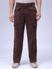 Men's Brown Relaxed Fit Solid Casual Cargo