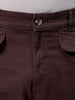 Men's Brown Relaxed Fit Solid Casual Cargo