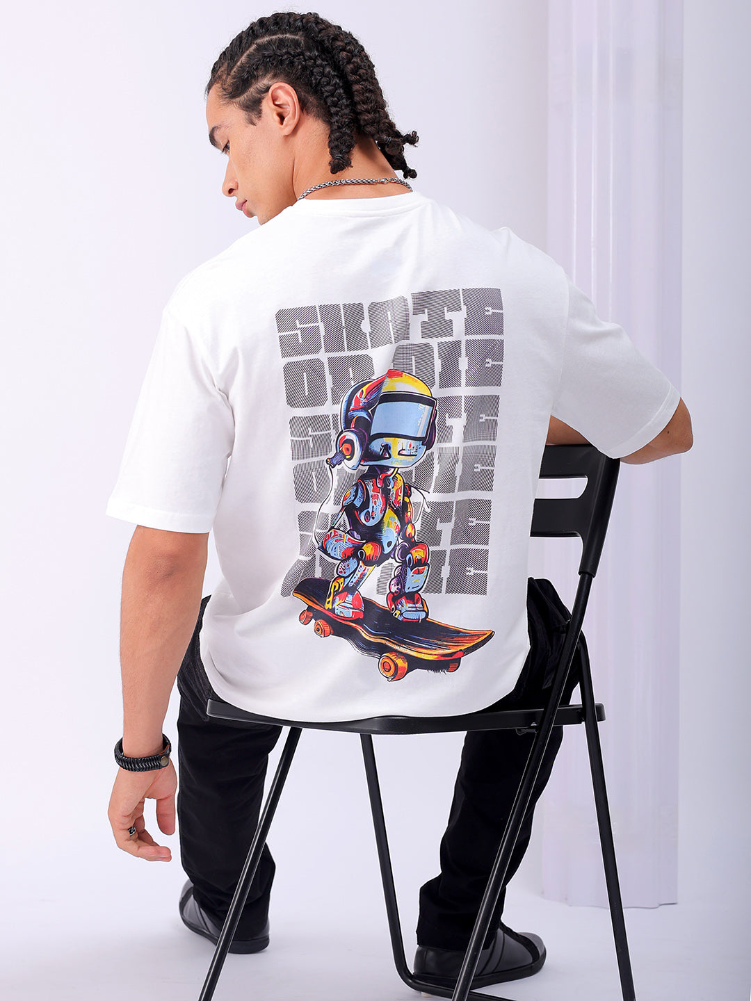 Shop Men's Back Printed Oversized T-Shirt Online.