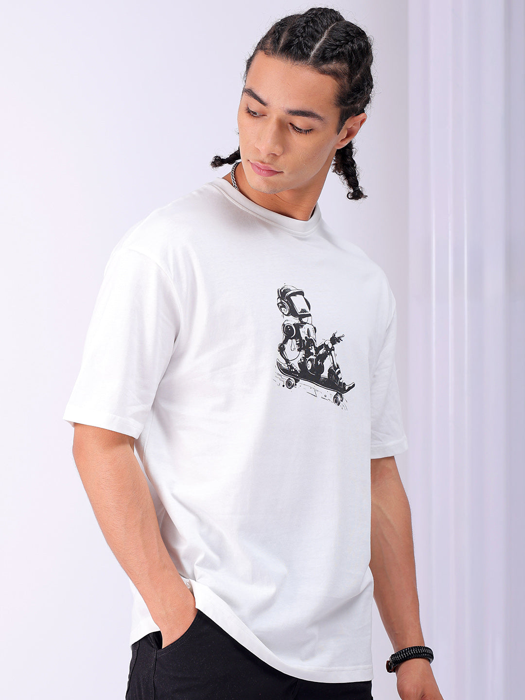 Shop Men's Back Printed Oversized T-Shirt Online.