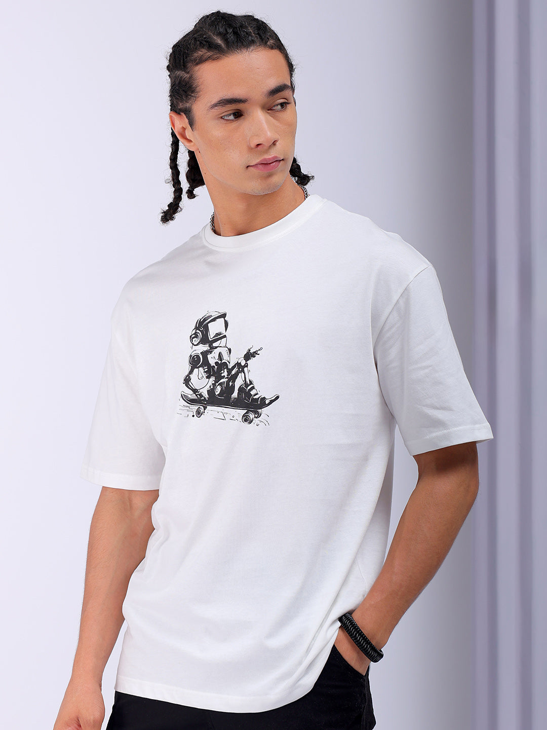 Shop Men's Back Printed Oversized T-Shirt Online.