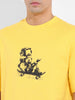 Men's Yellow Boxy Oversized Graphic Back Printed Round Neck T-shirt