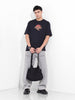 Men's Black Boxy Oversized Graphic Back Printed Round Neck T-shirt