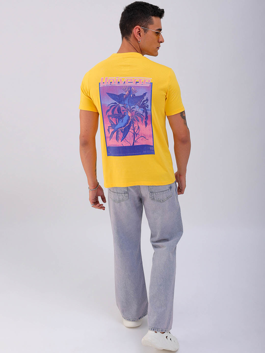 Shop Men's Back Printed Slim Fit T-Shirt Online.