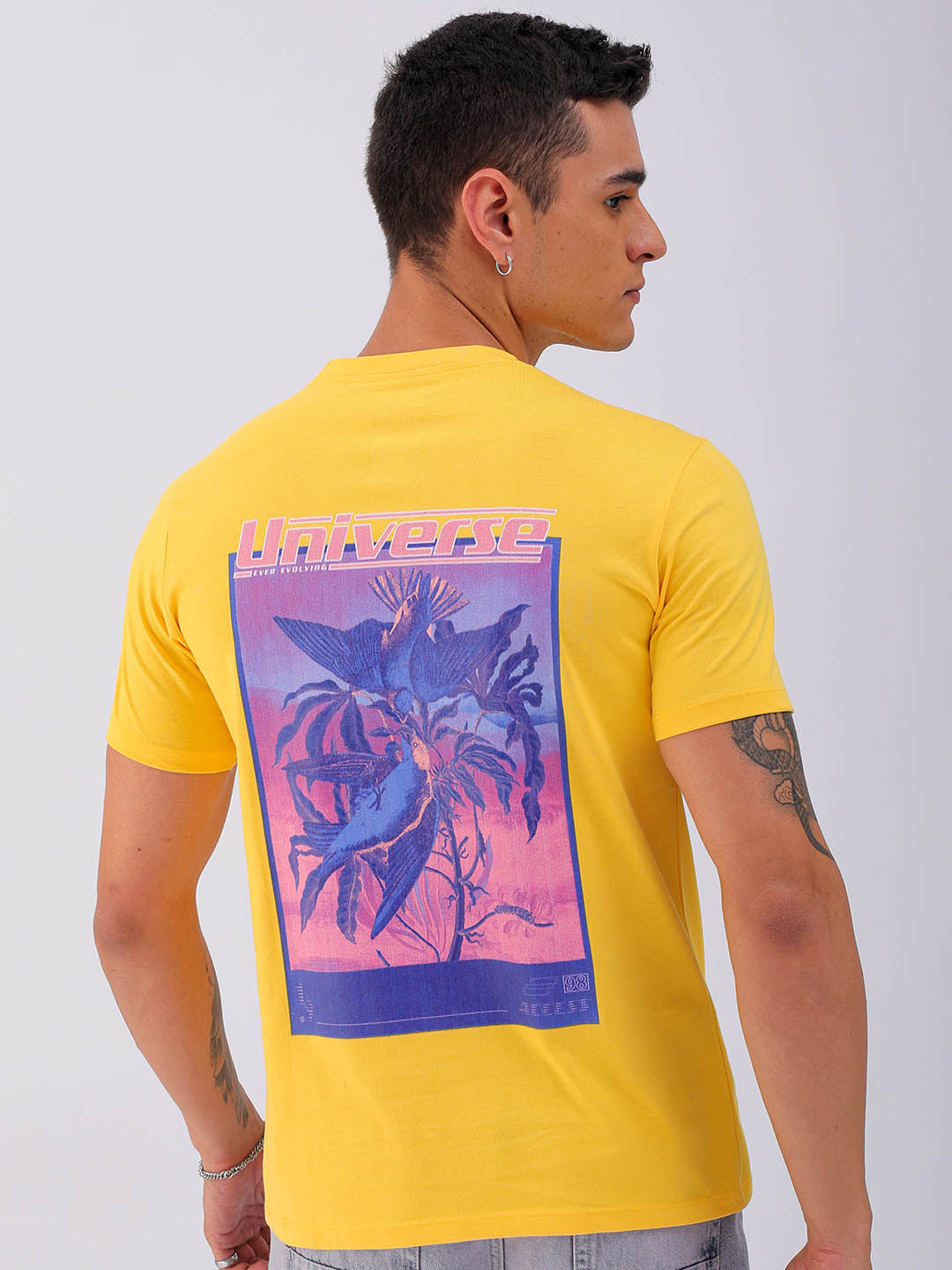 Shop Men's Back Printed Slim Fit T-Shirt Online.