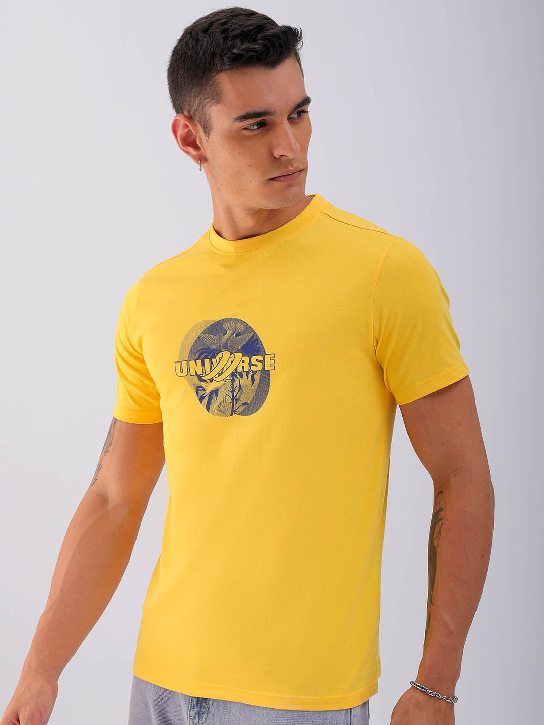 Shop Men's Back Printed Slim Fit T-Shirt Online.