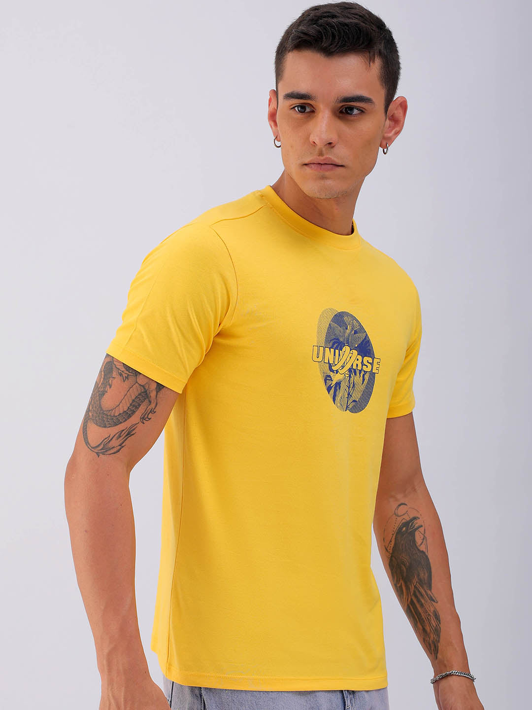 Shop Men's Back Printed Slim Fit T-Shirt Online.