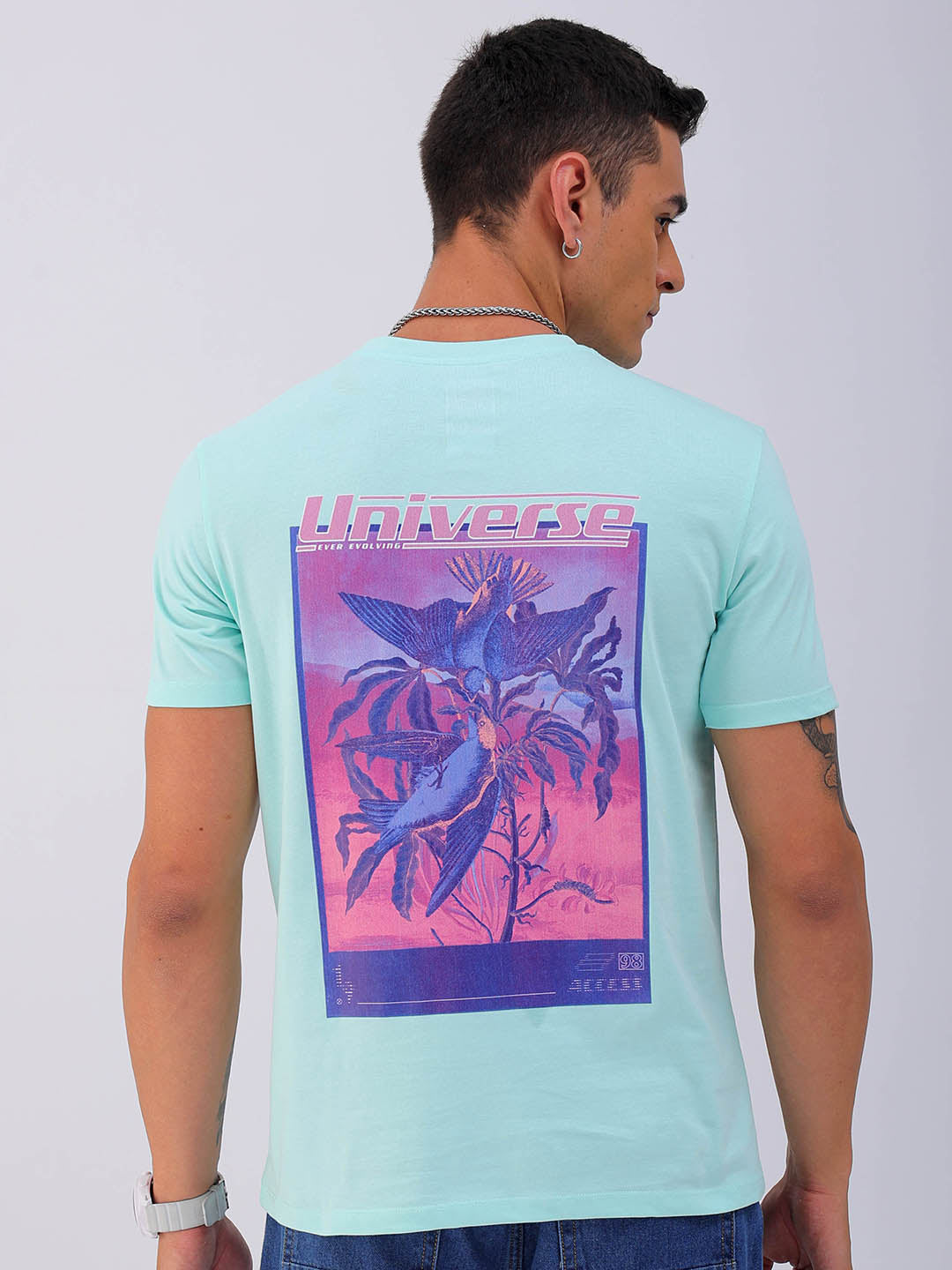 Shop Men's Back Printed Slim Fit T-Shirt Online.