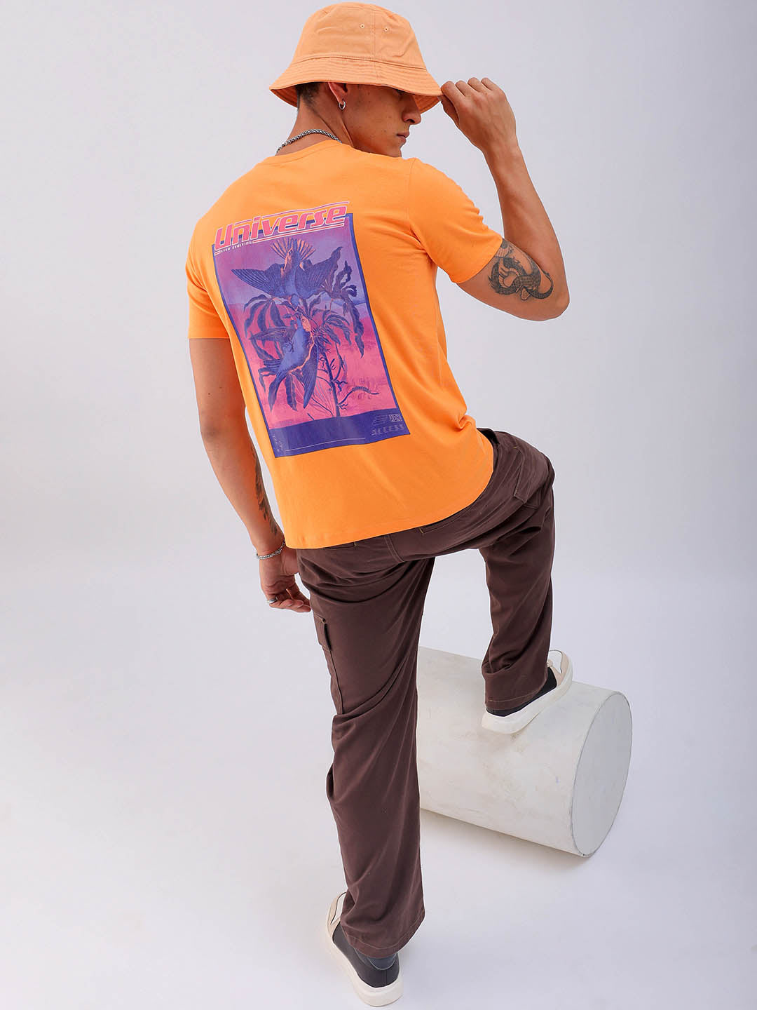 Shop Men's Back Printed Slim Fit T-Shirt Online.