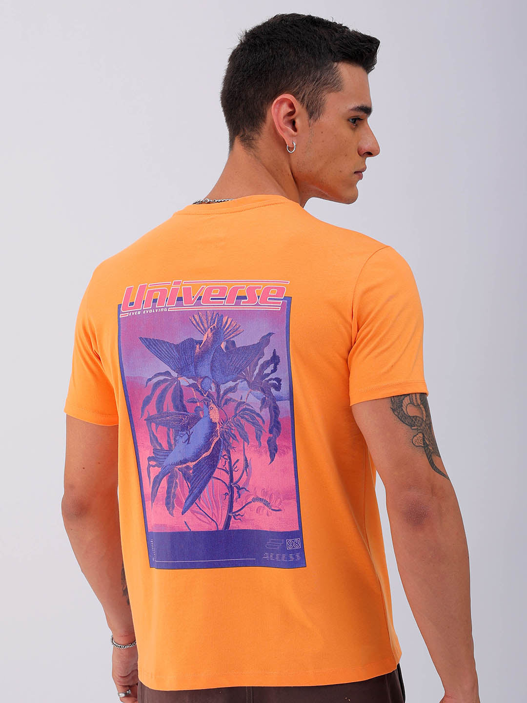 Shop Men's Back Printed Slim Fit T-Shirt Online.