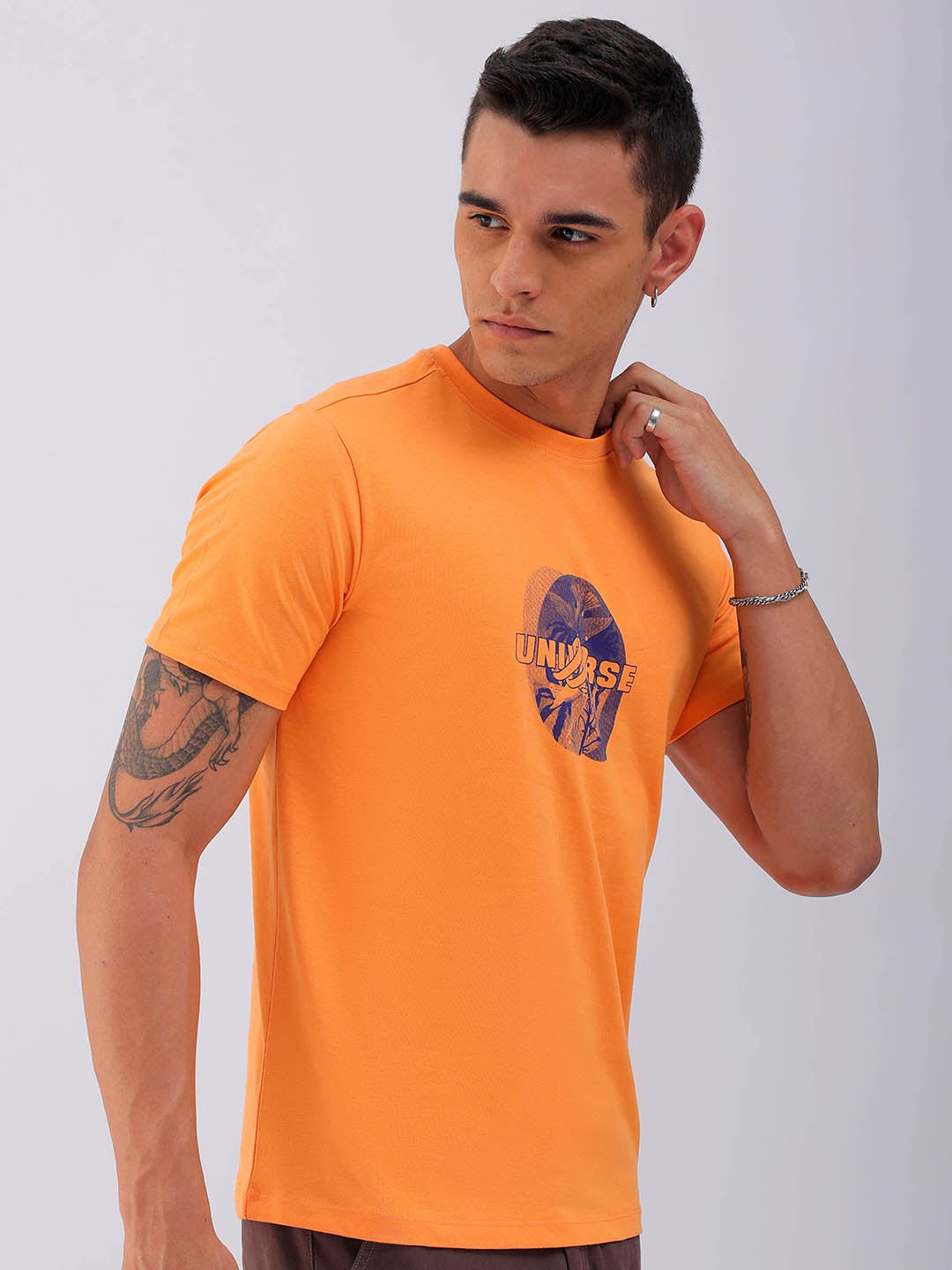 Shop Men's Back Printed Slim Fit T-Shirt Online.