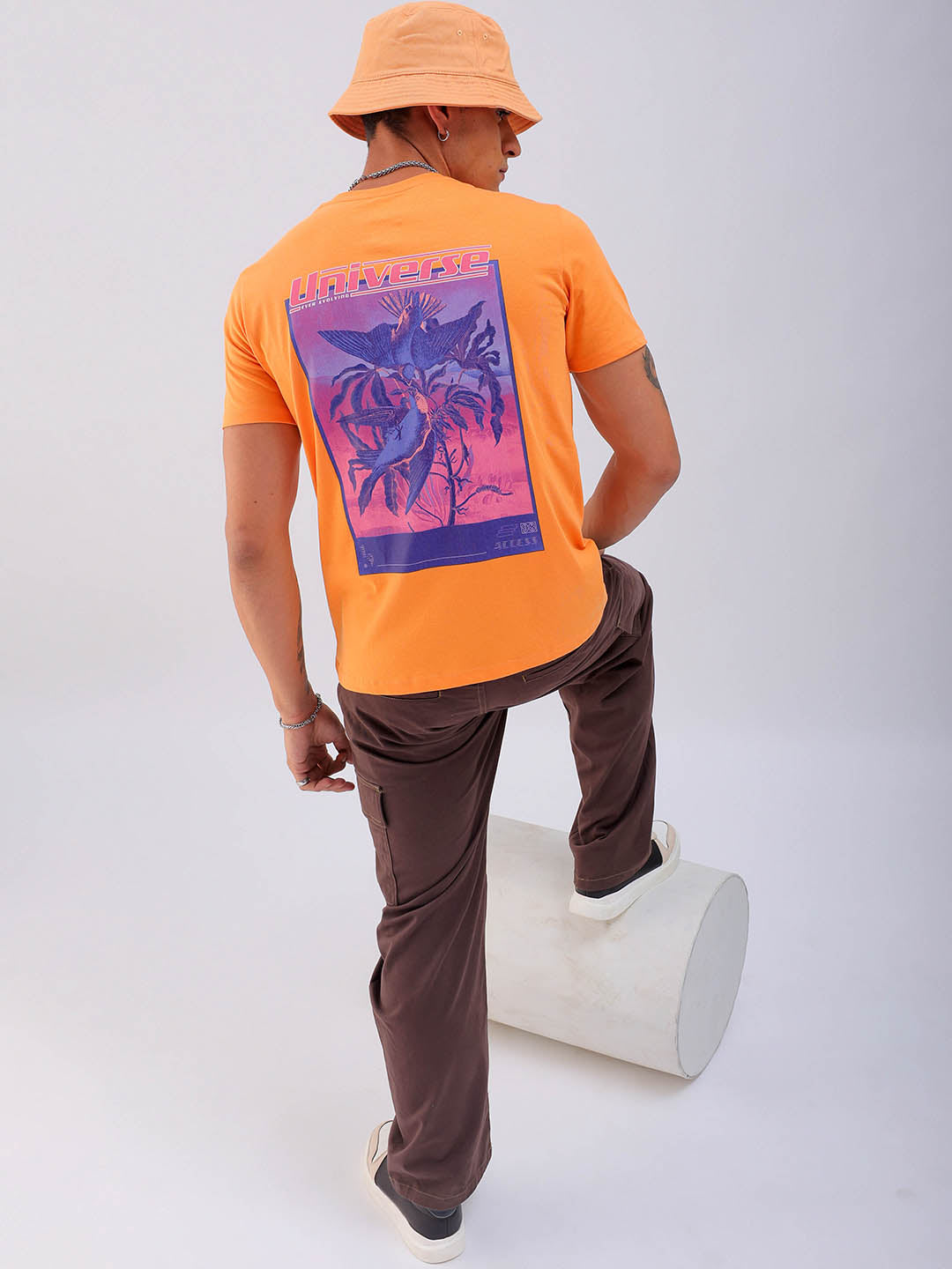 Shop Men's Back Printed Slim Fit T-Shirt Online.