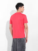 Men's Red Slim Fit Placement Print Round Neck T-shirt