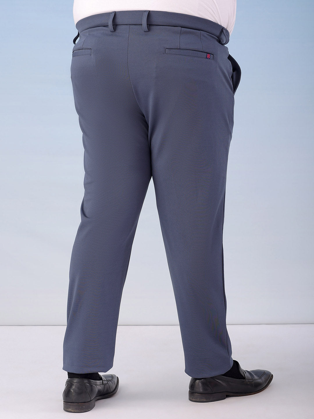 Shop Men's Grey Regular Fit Self Design Plus Size Chinos Online.