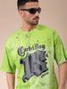 Men's Green Oversized Paisley Printed Round Neck T-shirt