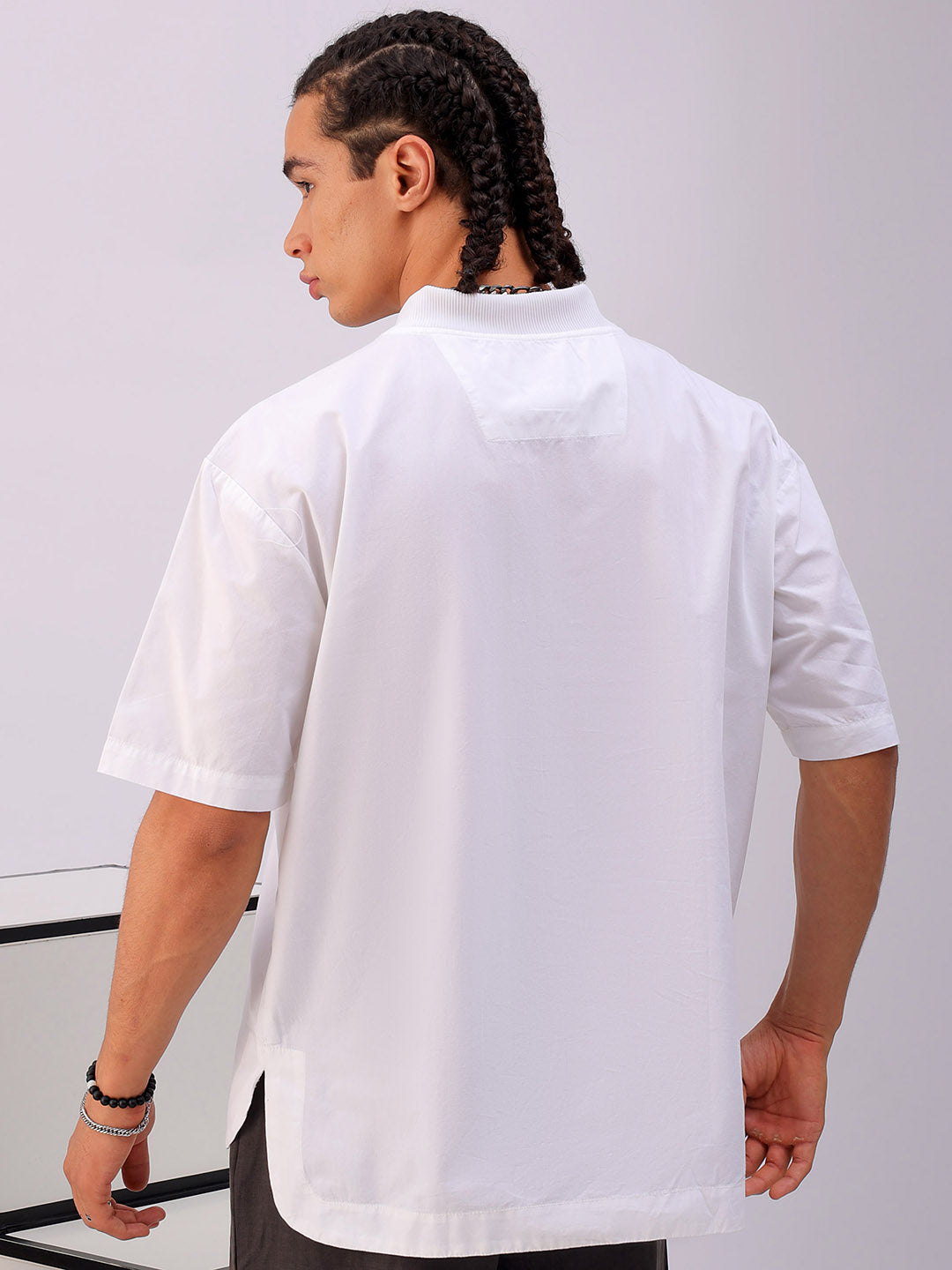 Shop Men's Solid Boxy Fit Shirt Online.