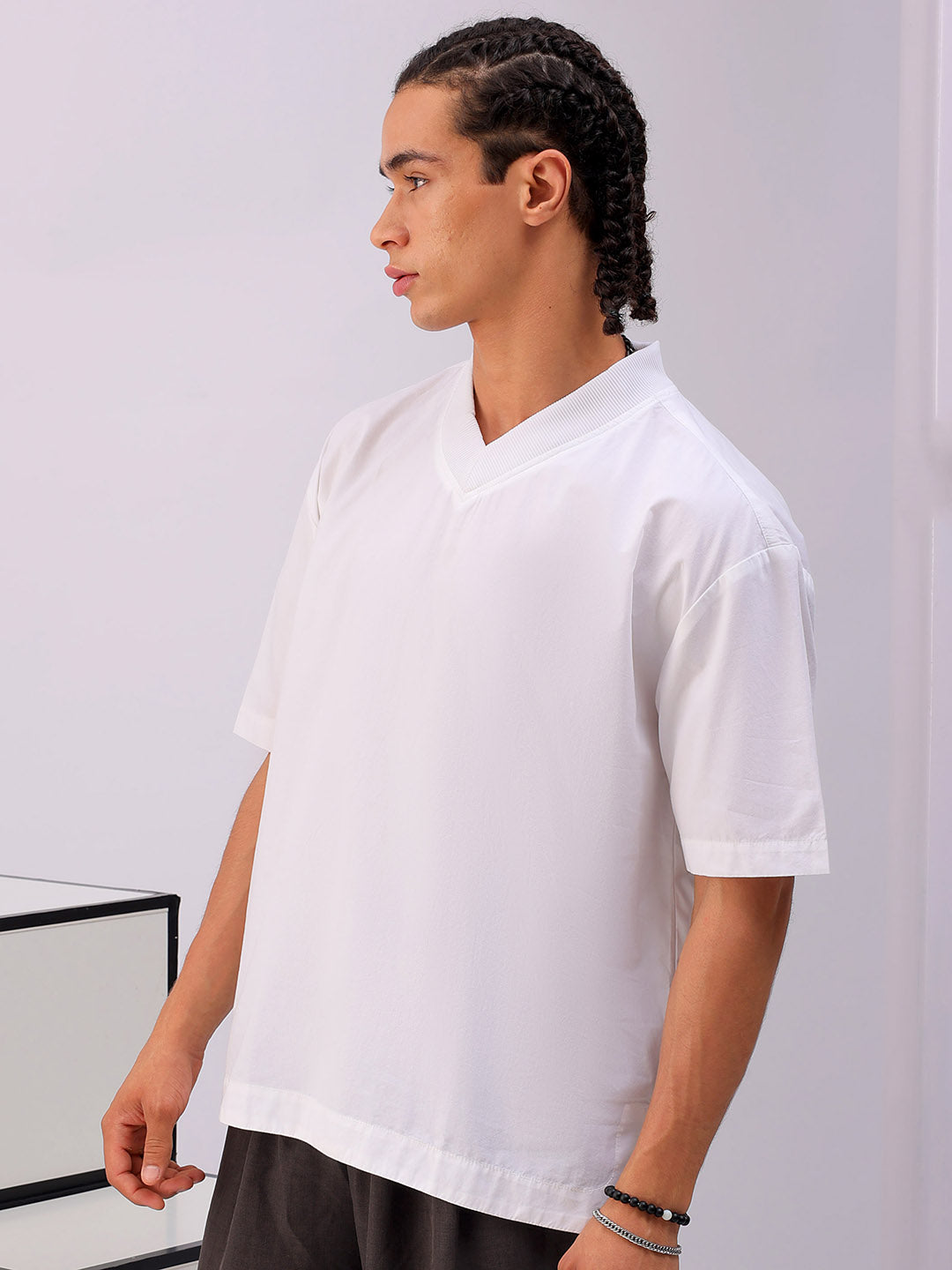 Shop Men's Solid Boxy Fit Shirt Online.