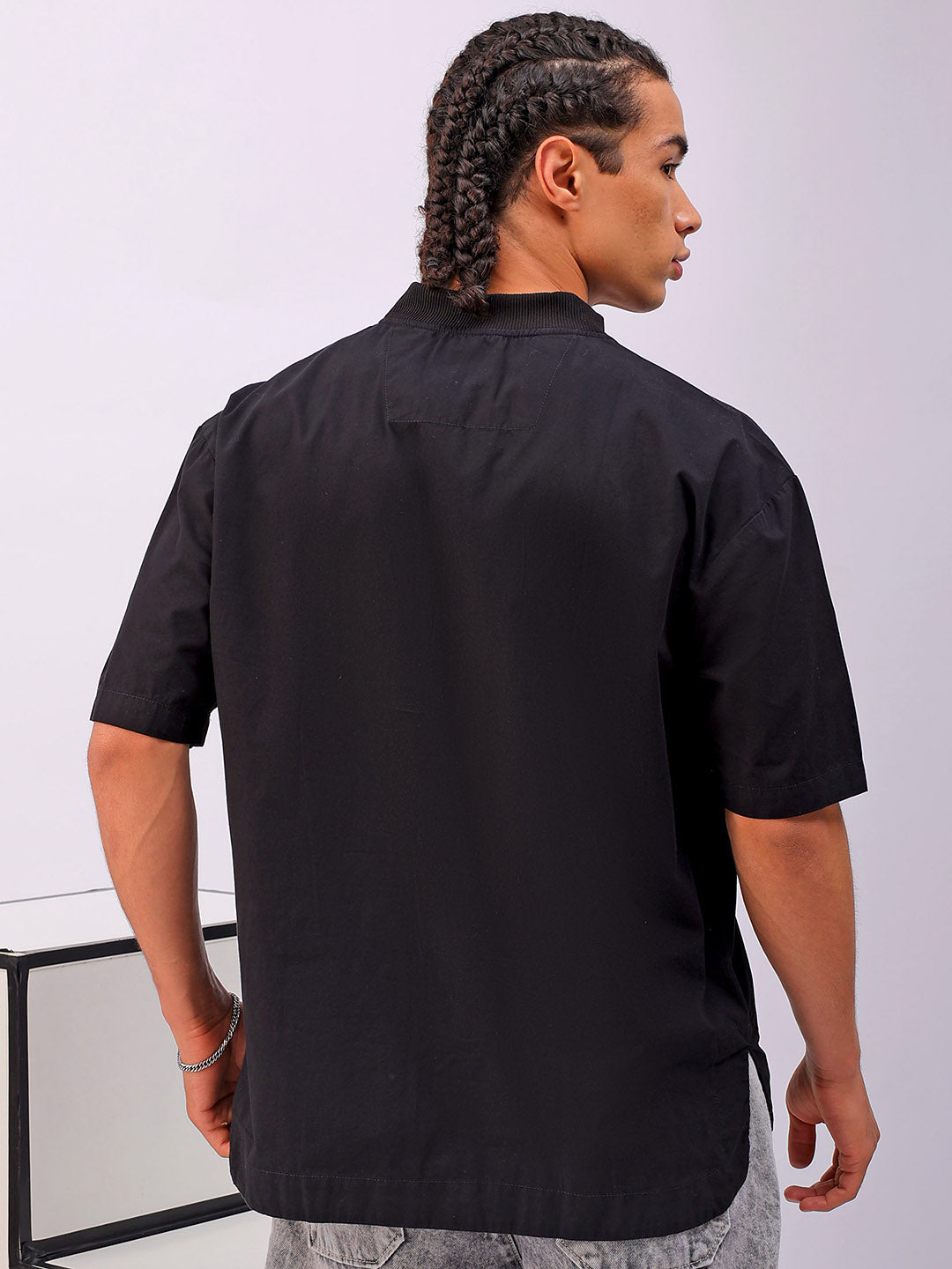 Shop Men's Solid Boxy Fit Shirt Online.