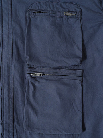 Men's Navy Blue Boxy Fit Solid Korean Street Shirt