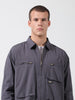 Men's Grey Boxy Fit Solid Korean Street Shirt