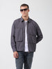 Men's Grey Boxy Fit Solid Korean Street Shirt