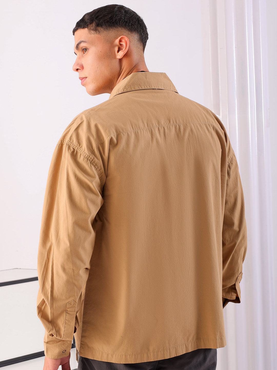 Shop Men's Solid Boxy Fit Shirt Online.