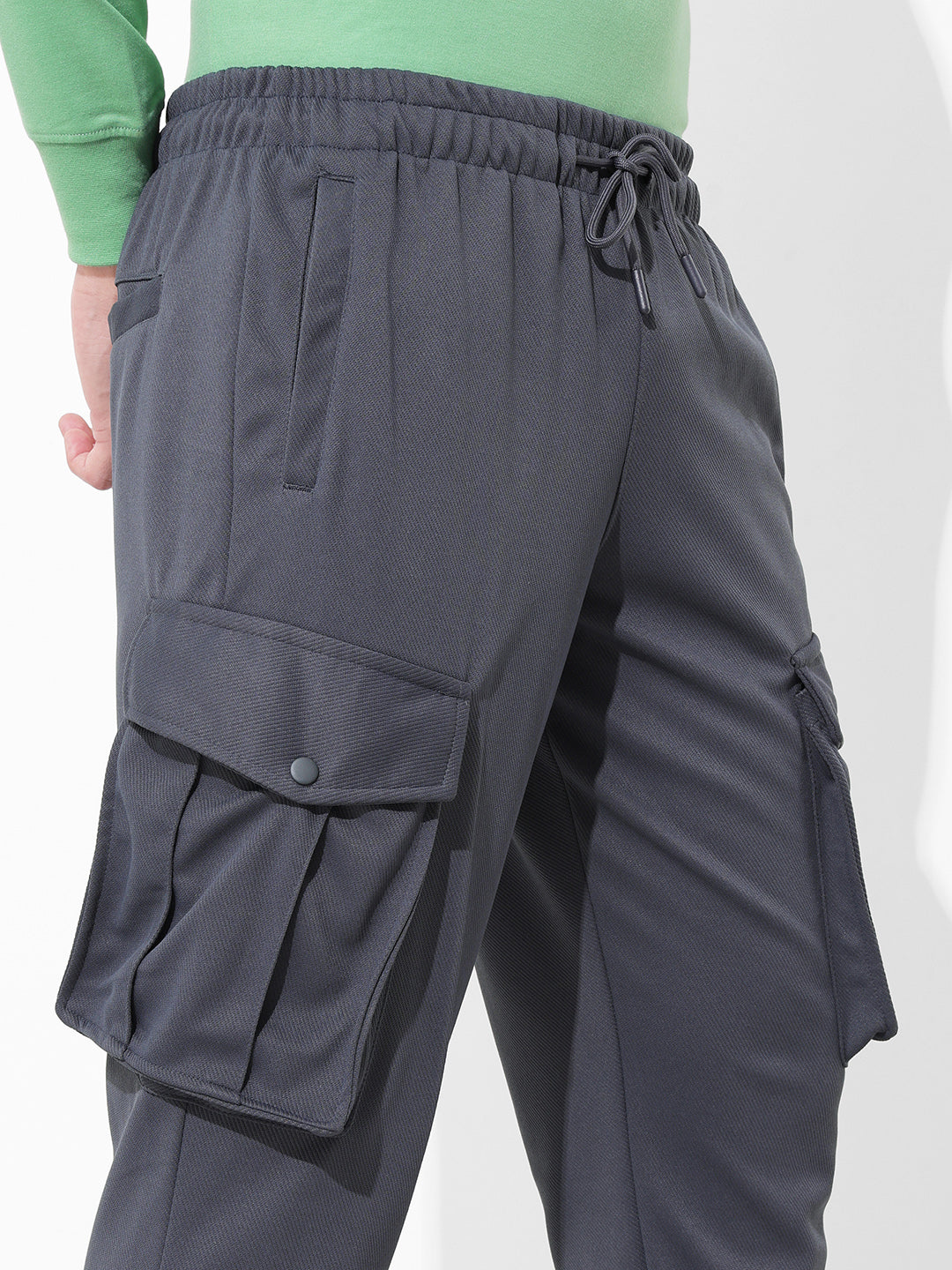 Men Cargo Fit Grey Joggers