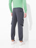 Men Cargo Fit Grey Joggers