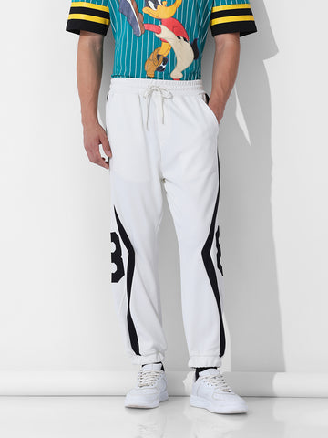 Men's Relaxed Fit White Joggers