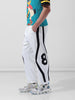Men's White Baggy Fit Printed Street Joggers