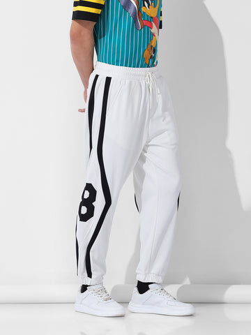 Men's Relaxed Fit White Joggers