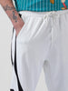 Men's White Baggy Fit Printed Street Joggers