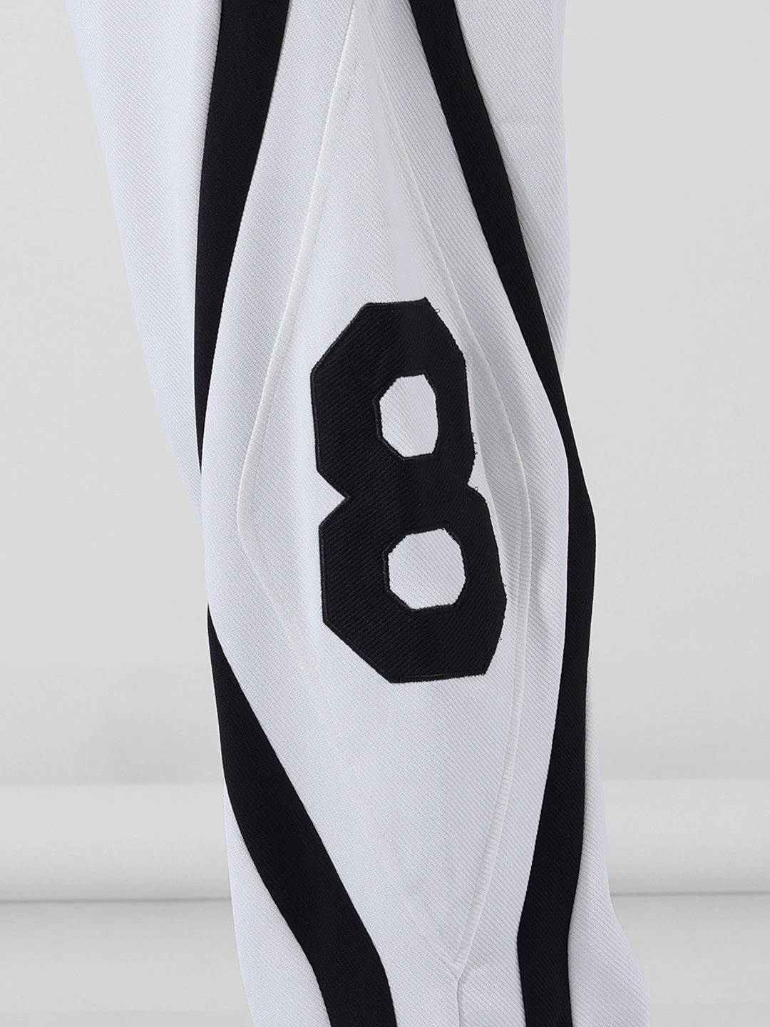 Men's White Baggy Fit Printed Street Joggers