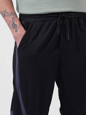 Men's Black Baggy Fit Printed Street Joggers