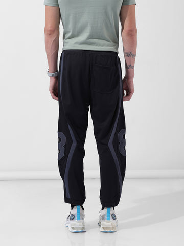 Men's Black Baggy Fit Printed Street Joggers