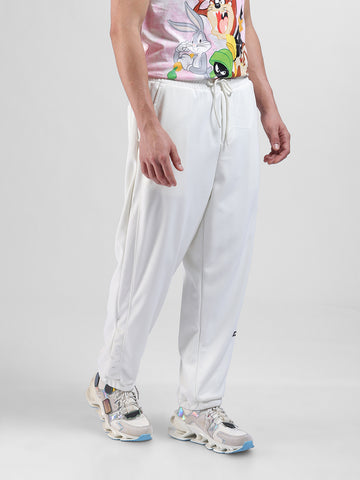 Men's White Relaxed Fit Street Joggers