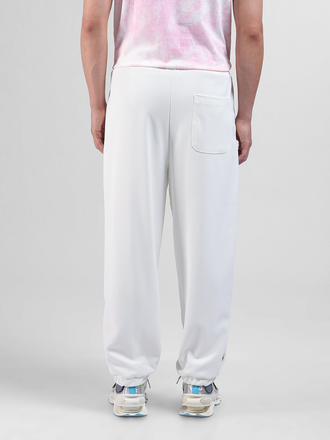 Men's White Relaxed Fit Street Joggers