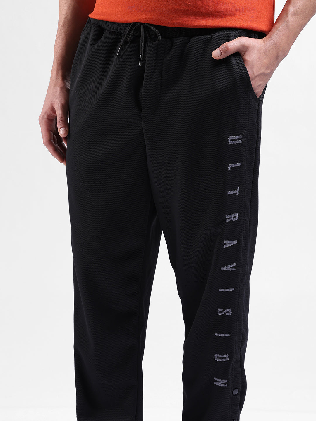 Men's Black Relaxed Fit Street Joggers