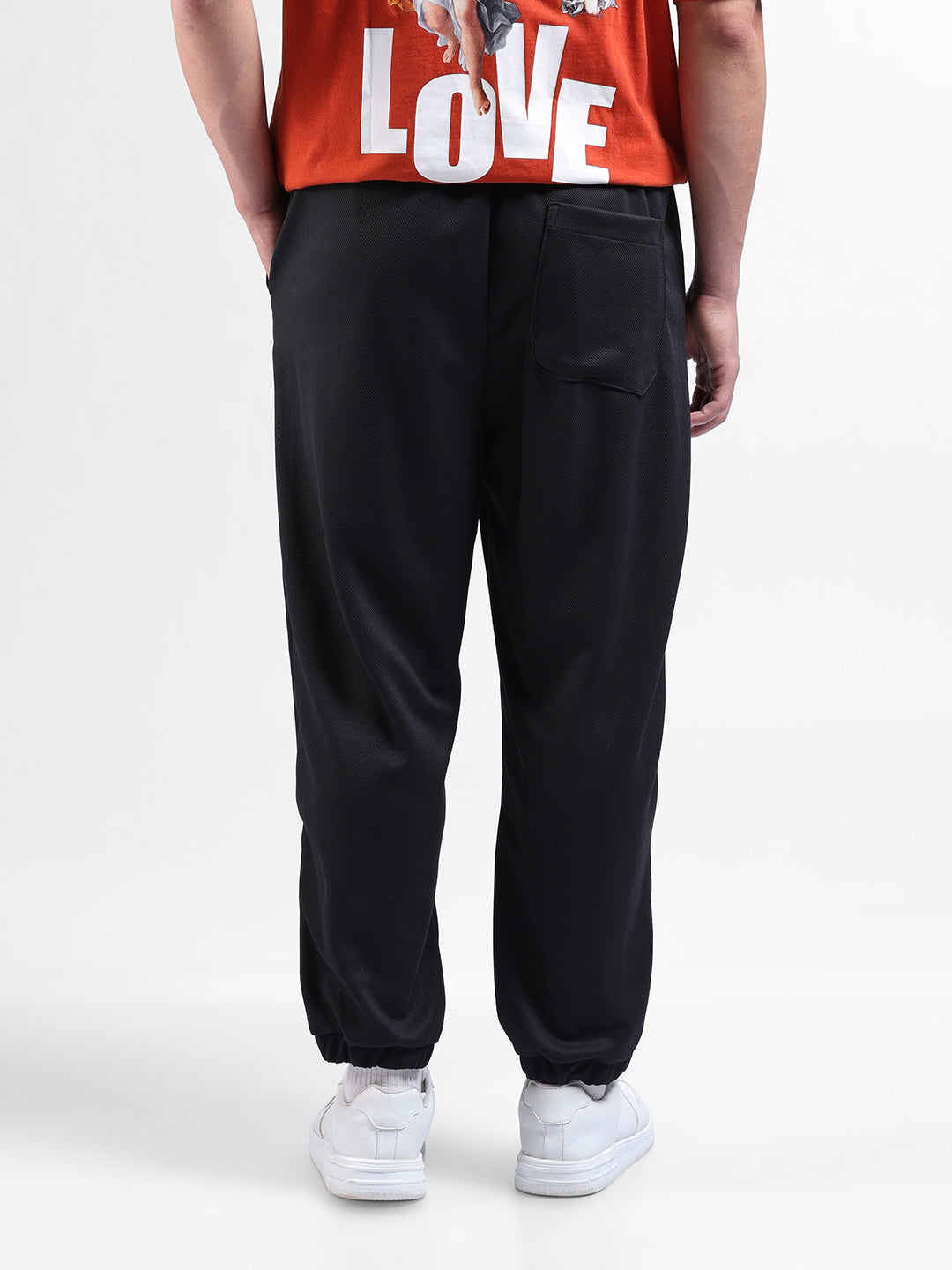 Men's Black Relaxed Fit Street Joggers