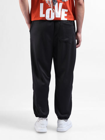 Men's Black Relaxed Fit Street Joggers