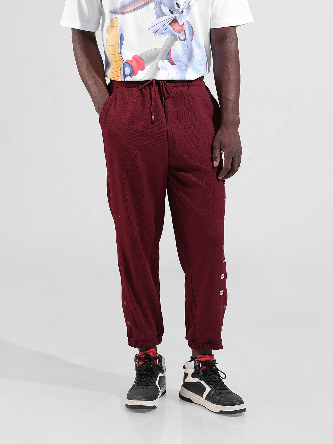 Men's Purple Relaxed Fit Street Joggers