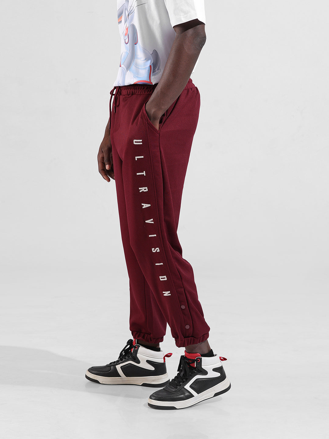 Men's Purple Relaxed Fit Street Joggers