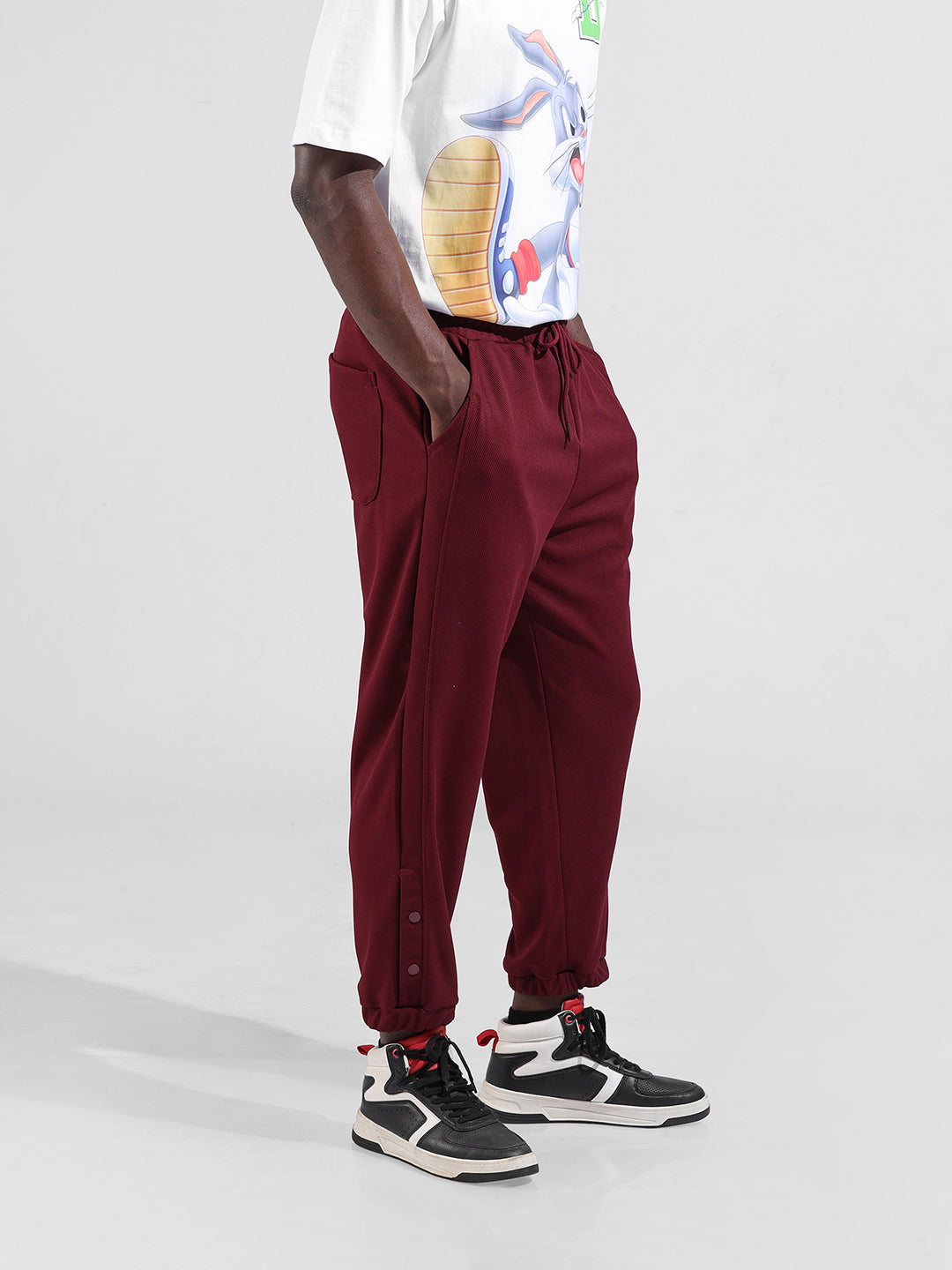Men's Purple Relaxed Fit Street Joggers